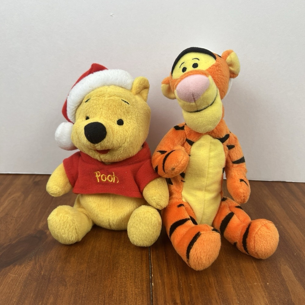 Mattel Toys Winnie The Pooh Tigger Christmas Plush Lot Set of 2